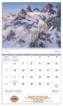 Wildlife Canvas Appointment Wall Calendar - Spiral